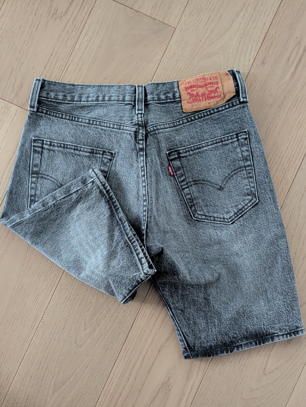 Levi's Gray Acid Wash Denim Shorts